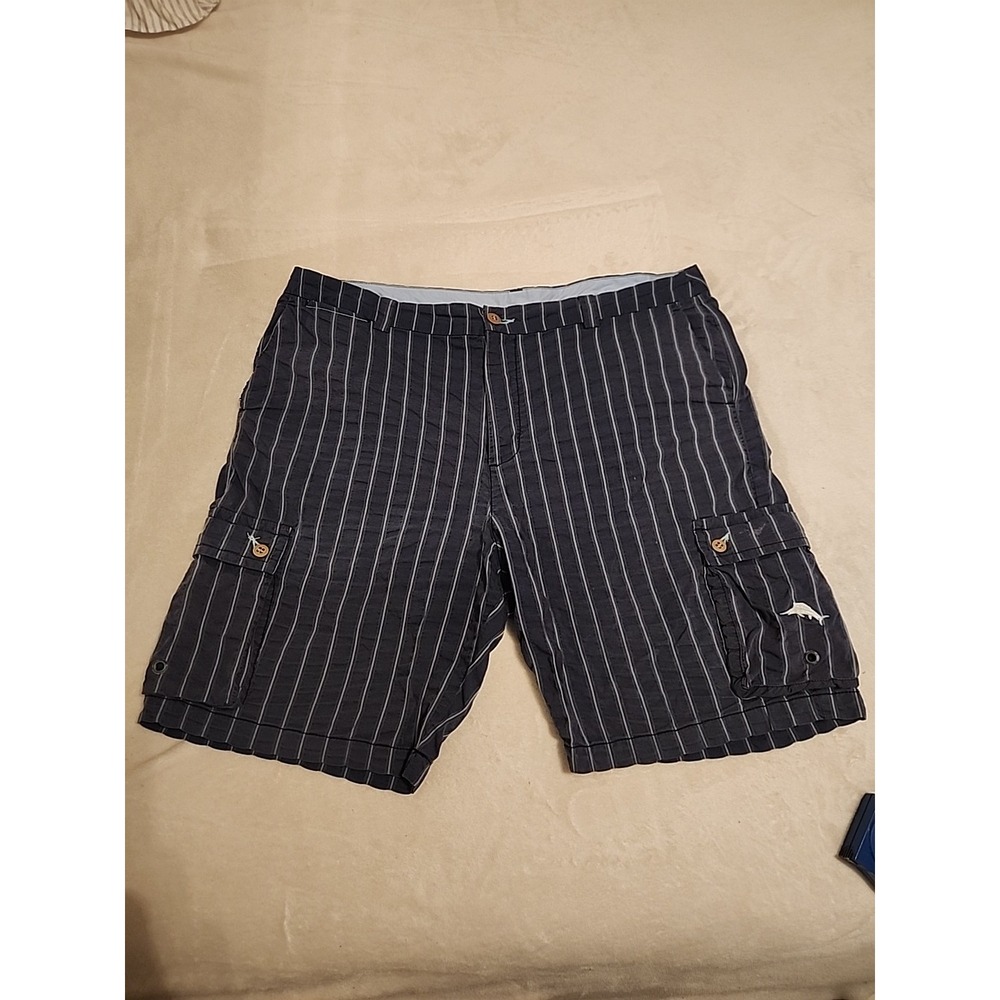 Tommy Bahama Relax Swim Trunks Mens Sz 38 Board Shorts Navy‎ Stripe